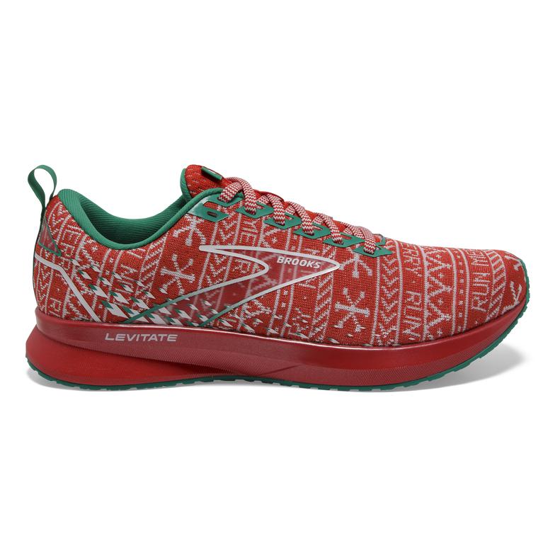 Brooks Levitate 5 Womens Road Running Shoes - Red/White/Green - Indonesia (CPFD-37105)